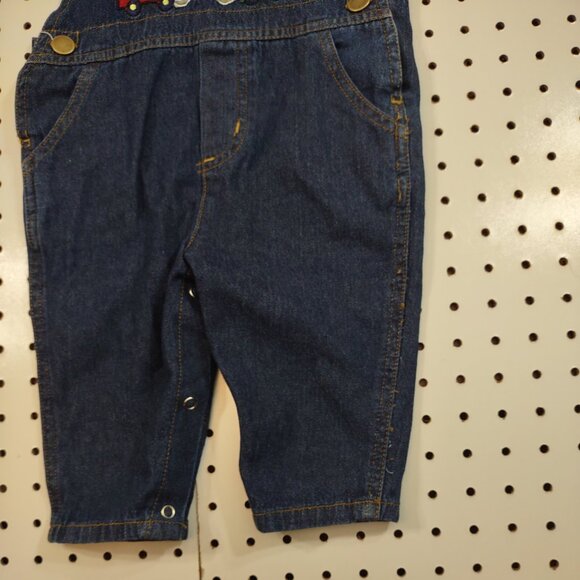 Vintage Baby Overalls with Bear and Truck Embroidery, Size 3-6 Months - Picture 6 of 7